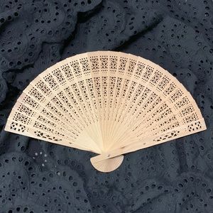 Intricate Vintage Wood Fashion Fan or Wall Decor
